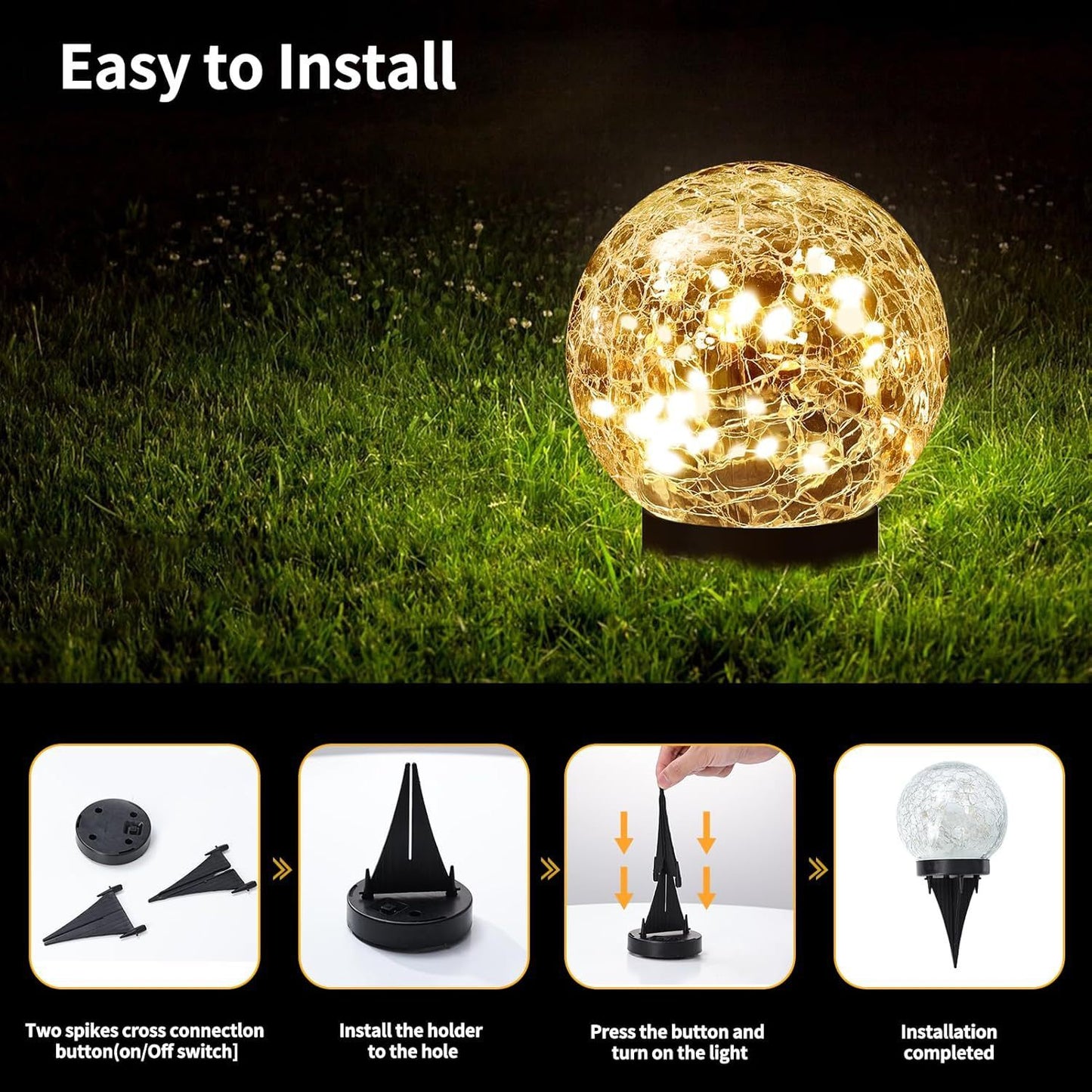 Solar Crack Ball Lamp Courtyard Landscape Lamp